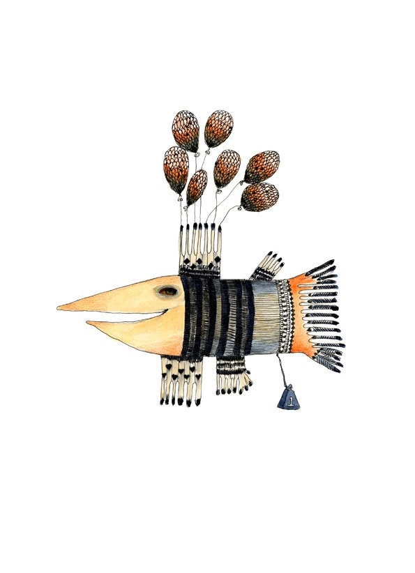 Fish Illustration Print 8x11