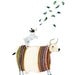 Dog Print Dog balancing on Cow barking at Leaves illustration 8x11
