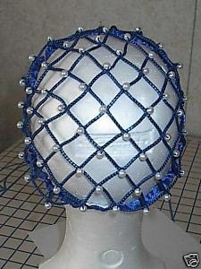 Renaissance Corded Royal BLUE Caul SNOOD Wedding,Faire EverAfter Headdressing Hairnet