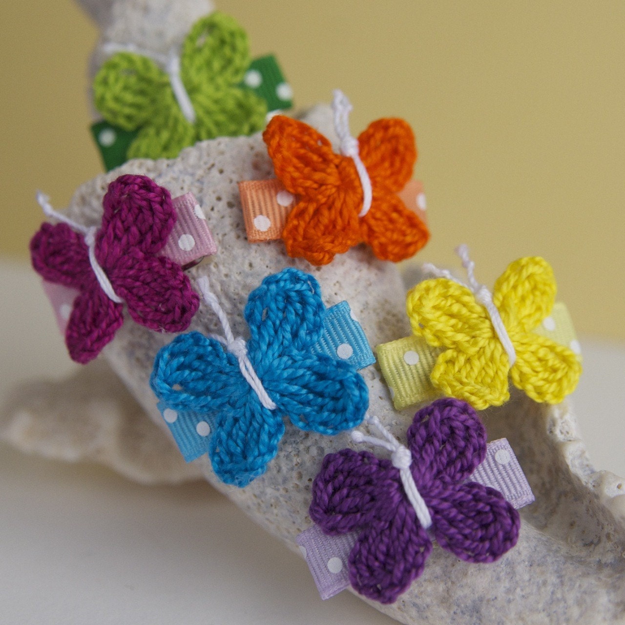 Baby Butterfly Snap Clips for Fine Hair- 6 Bright Rainbow Colors
