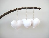 White Heart Eco Felt Ornament - Handmade - Valentine's Day - Christmas Tree Ornament - Holiday Decoration