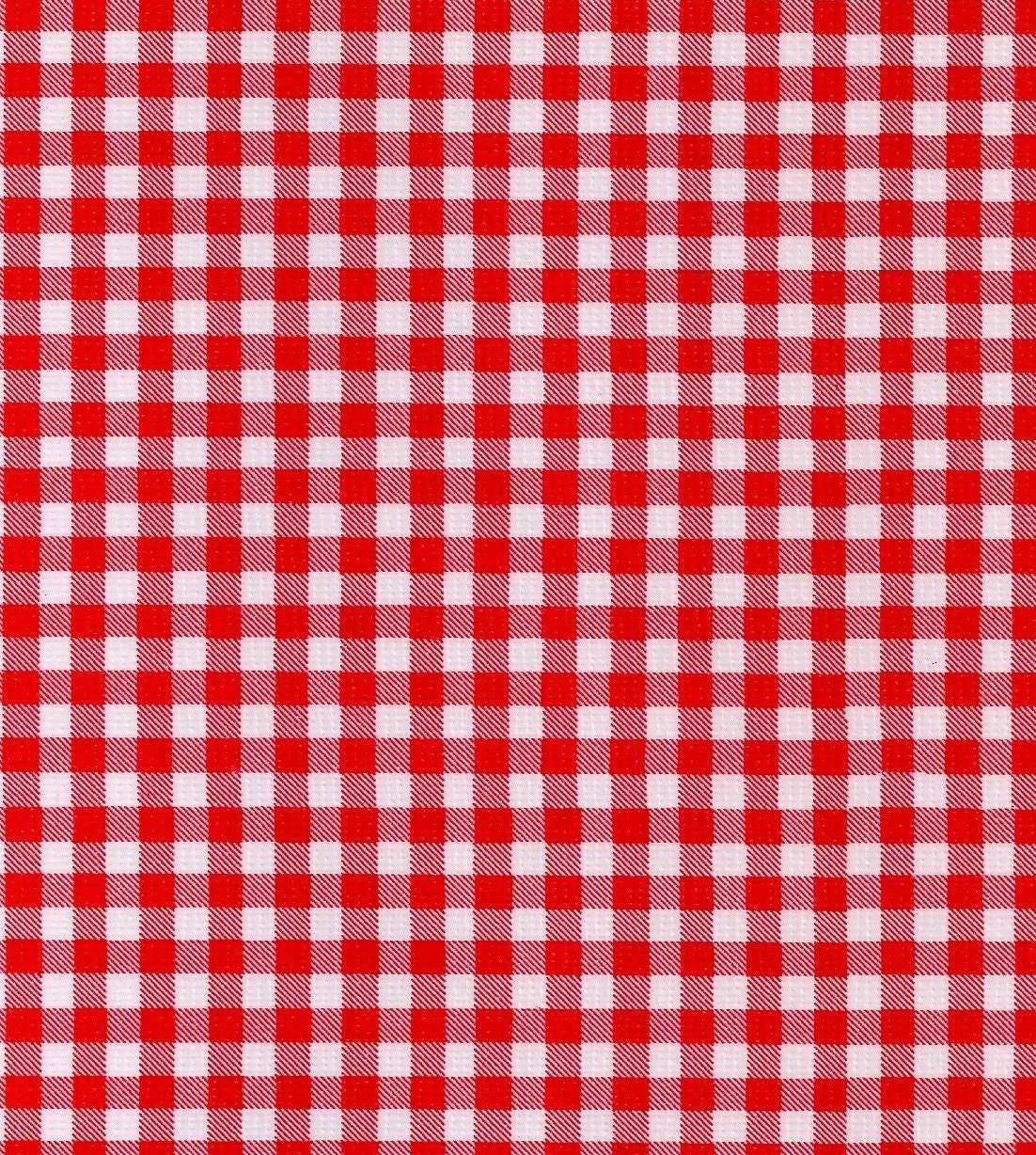 68" Round Oilcloth Tablecloth Red Gingham