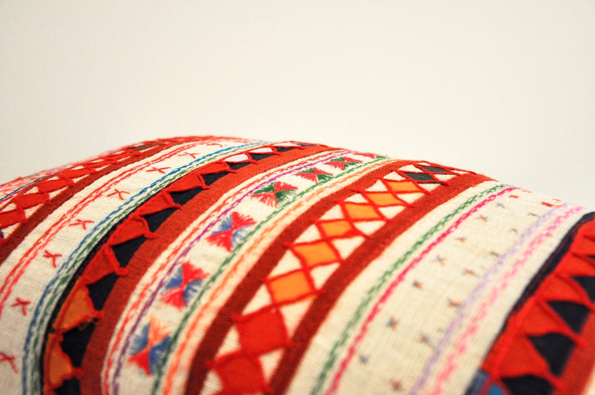 13x 20 White Lanna tribal pillow cover