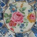 CHINA MOSIAC TILES, 100 Classic, Antique Blue And White Fine China, Hand Cut, Shabby Roses Focal, Beautiful.