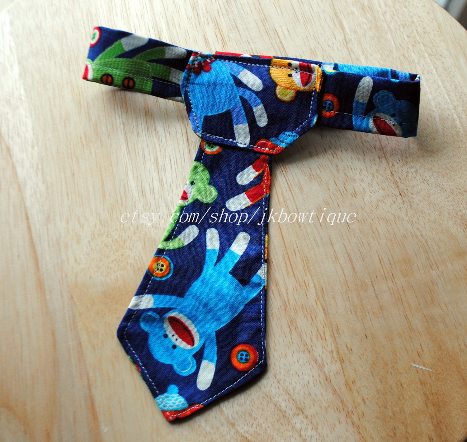 Limited edition Print Baby BOY fabric neck tie - Great for photo props - Sock Monkey's