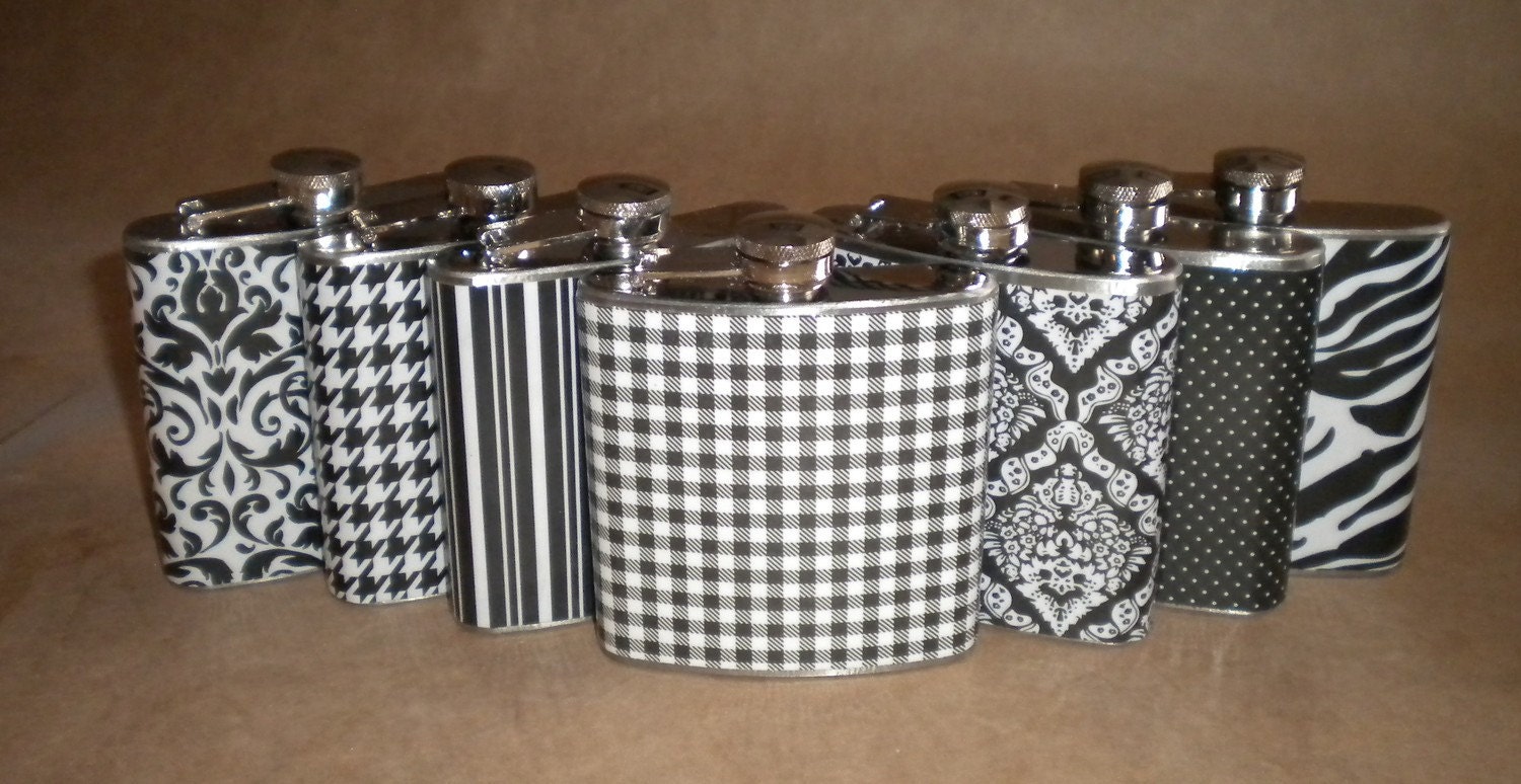 Bachelorette Party Gifts ANY 7 PRINT DESIGN 6 ounce Stainless Steel Gift Flasks