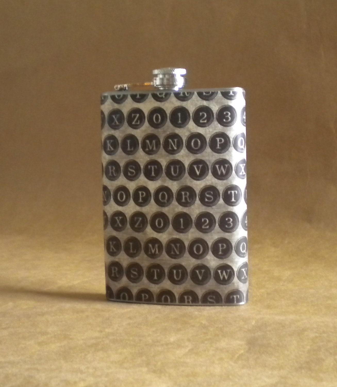 Typewriter Keys Print Stainless Steel Graduation Gift Flask KR2D 5589