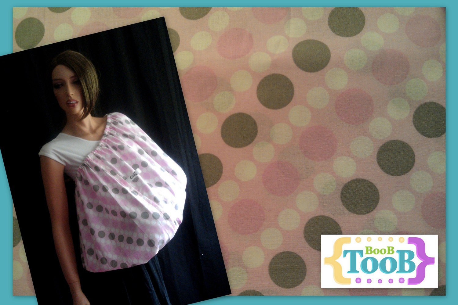 Pink, grey and white diagonal dots BooB TooB