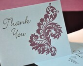 5 Blue Floral Thank You Cards