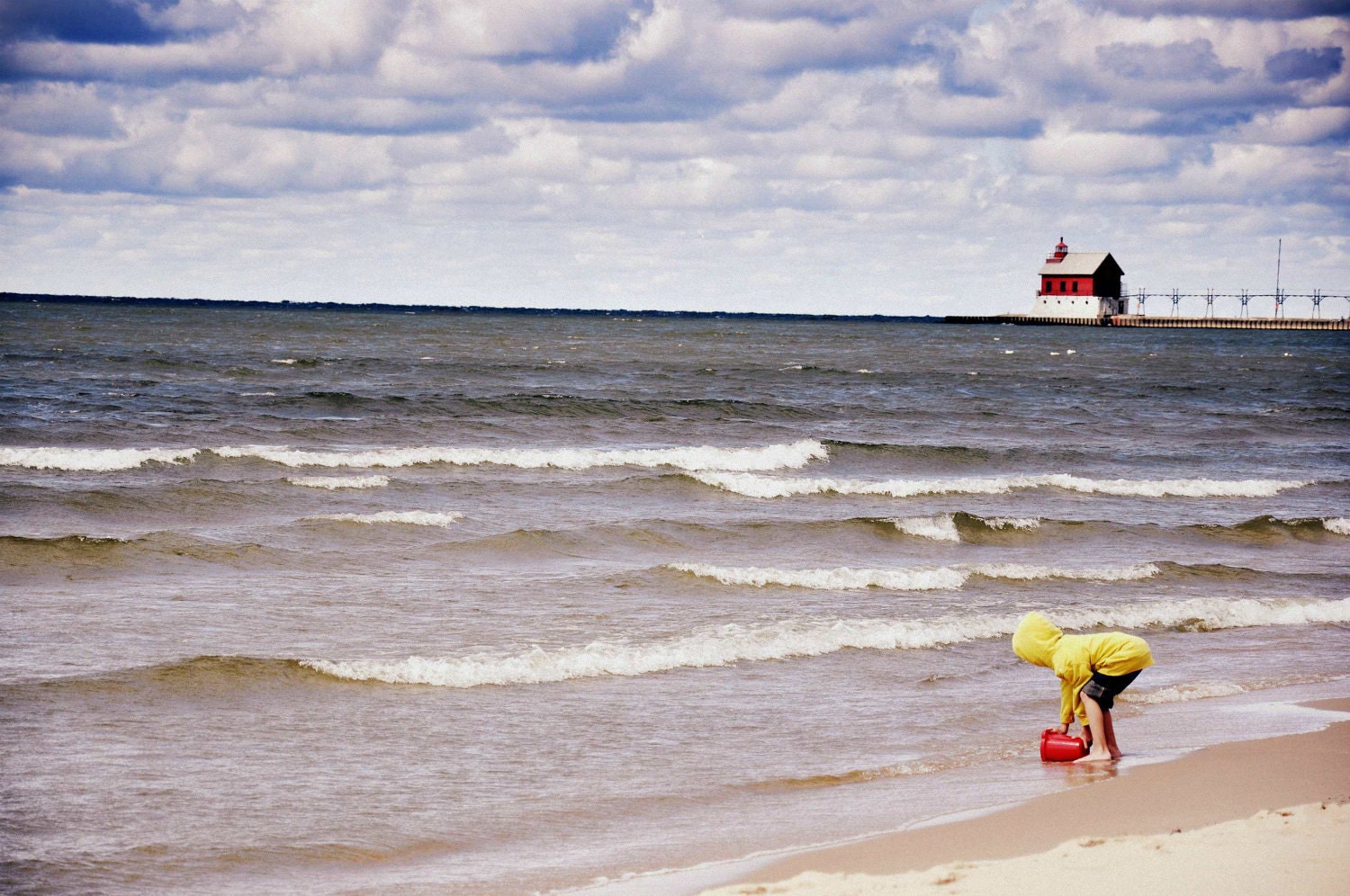 Catching a Wave - On Lake Michigan