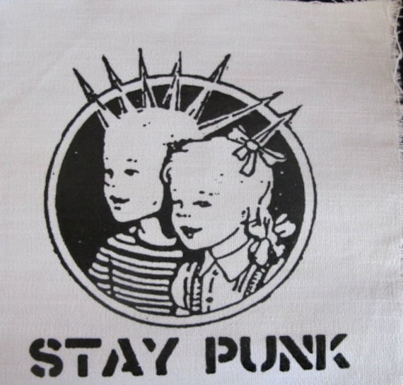 Stay Punk Raducal Anarcho Crass DIY Patch Screen Printed