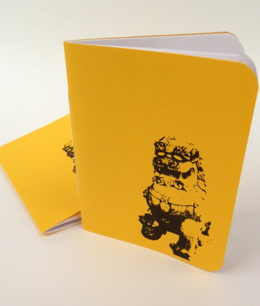 Good Luck Lion Notebook - Bright yellow