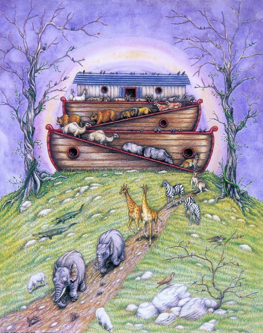 NOAH'S ARK RAINBOW Poster 16 x 20 Print Signed By Artist Susan Brack