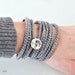 Crochet Bracelet and Necklace in one piece. Silver .