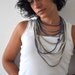 Crochet Bracelet and Necklace in one piece. Blue .