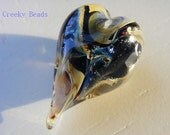 Handmade Lampwork Heart focal bead  Cosmic  Creeky Beads SRA