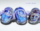 Handmade Lampwork beads "Swirls of Madness"  Creeky Beads SRA