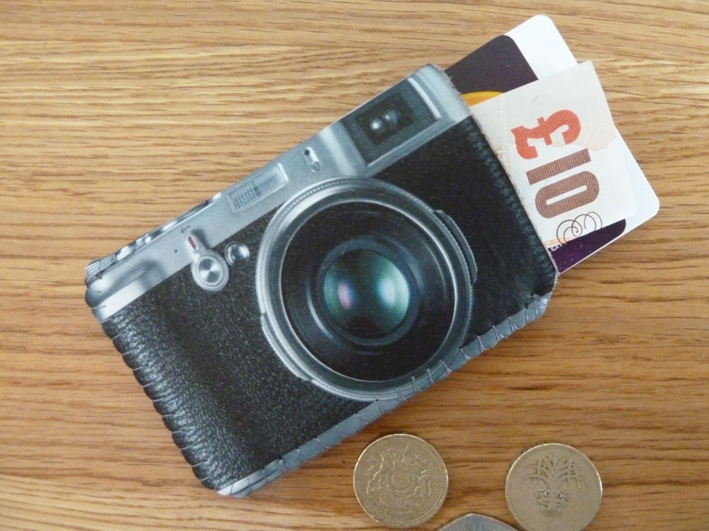 Business Card Holder Retro Camera - Fits Debit, Credit Cards and Gift Cards