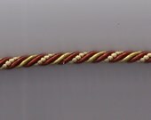 Gold and Red Rope Trim without Edge 44 inches long