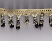 White and Gold Tassel Ball Trim 48 inches long
