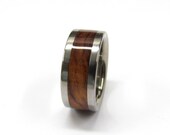 Tungsten Ring Exotic Hawaiian Brown Koa Wood Mens or Ladies Wedding Band in sizes 4-17 HandCrafted