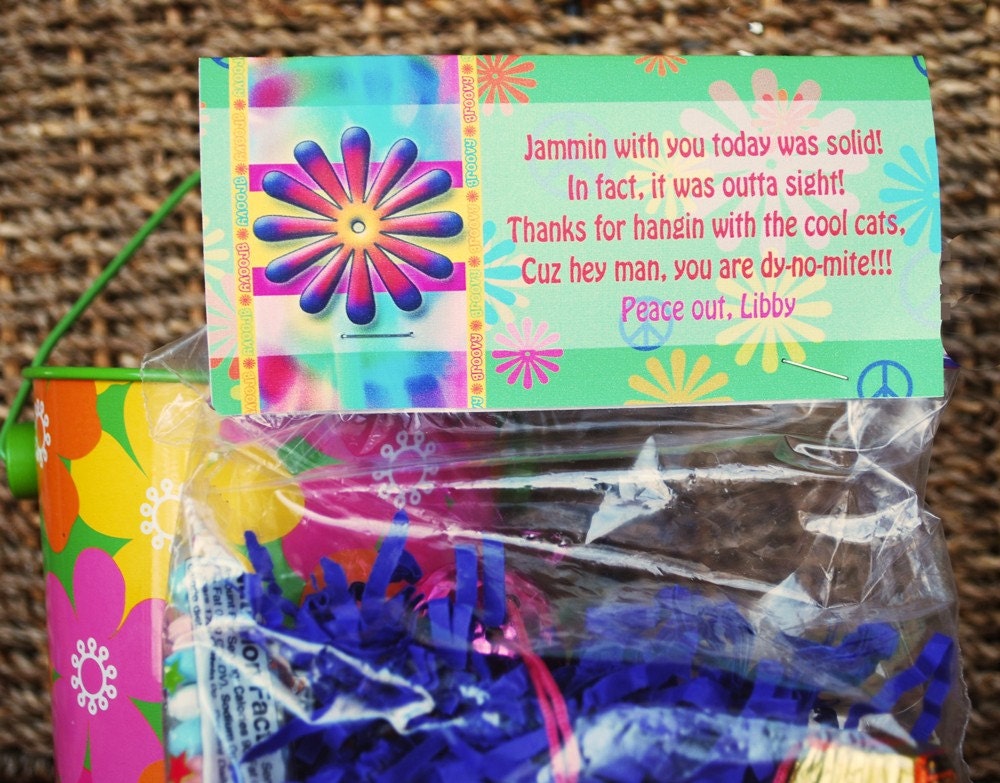 Custom Birthday Goody Bag Topper, Tie Dye