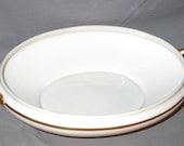 Vintage Antique 1912 Noritake Nippon China Goldena Pattern Oval Vegetable Bowl Handles White Gold Trim Serving Retro Home Kitchen Dining