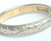 Vintage Wedding Band 18K White Gold