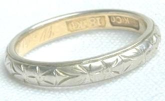 Vintage Wedding Band 18K White Gold