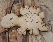2 pieces Wood Dinosaur design - Plywood 4 mm Unfinished - Ready to paint