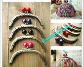 4pieces-10.5cm(4inch) Pearl-bead embossed-lace arc circle metal bag purse frame (4colors) with sewing holes for purse bag pouch making