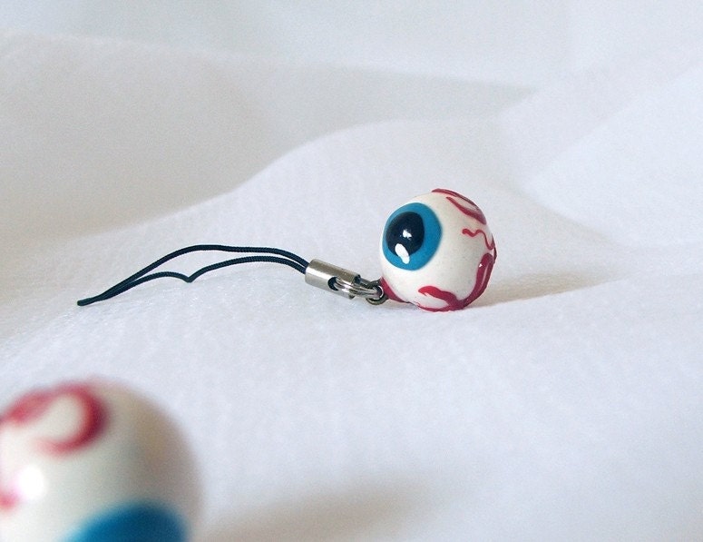 eyeball fimo cell phone charm