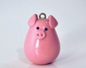 polymer clay classic piggy  key chain