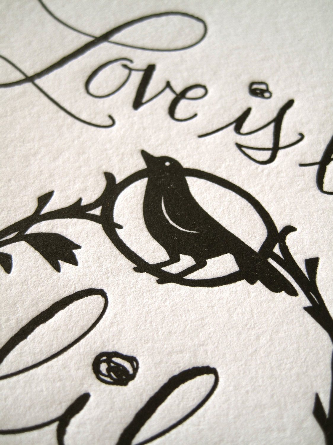 LETTERPRESS ART PRINT- Love is like life merely longer. Emily Dickinson