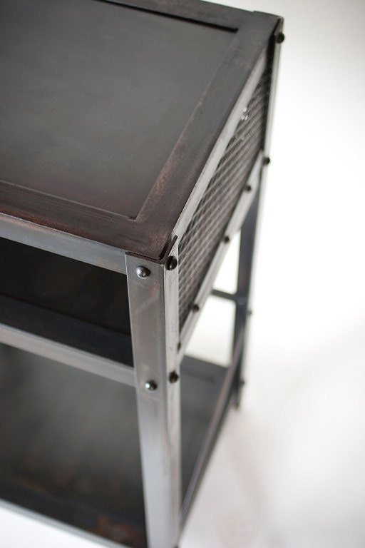 Handmade scrap metal industrial table