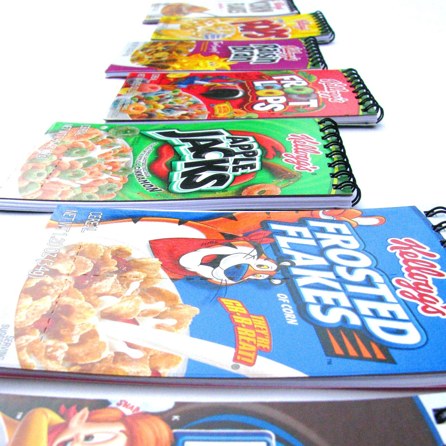 3 Small Journals Recycled Cereal Box Journal Wire Bound Notebook Set of Three