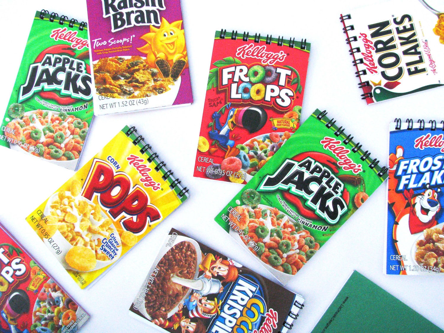 2 Mini Notebooks Upcycled Cereal Box Notebook Wire Bound Journal Set of Two