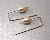 Modern Bride Dainty Eco Friendly Vintage Swarovski Crystal Pearl Earrings on Argenitum Sterling Silver  - Style Lexi