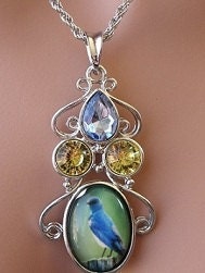 Bluebird Pendant Necklace(sku421) - mccustomjewelry