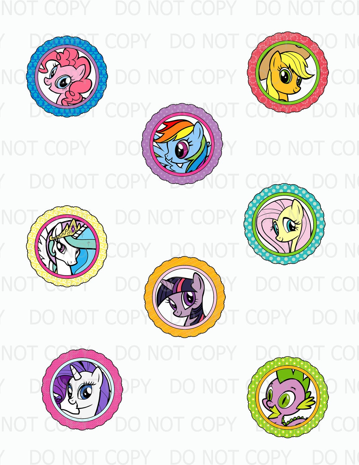 Printable DIY Pony Friends  Cupcake Toppers