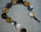 Vintage typewriter key bracelet Luv my dog