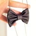 Brown Bow Tie Necklace - Shinny Satin