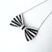 Black and White Stripes - Bow Tie Necklace