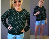Vintage 80s Liz Claiborne Collection Hunter Green Sweater