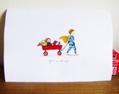 Little Boy illustration Print - Off to save the world