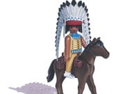 Toy Art - 'Indian Chief',  Fine Art Print, 8" x 10", Playmobil series