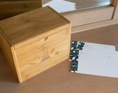 Recipe Box - Personalized bamboo box with cute kitchen icons