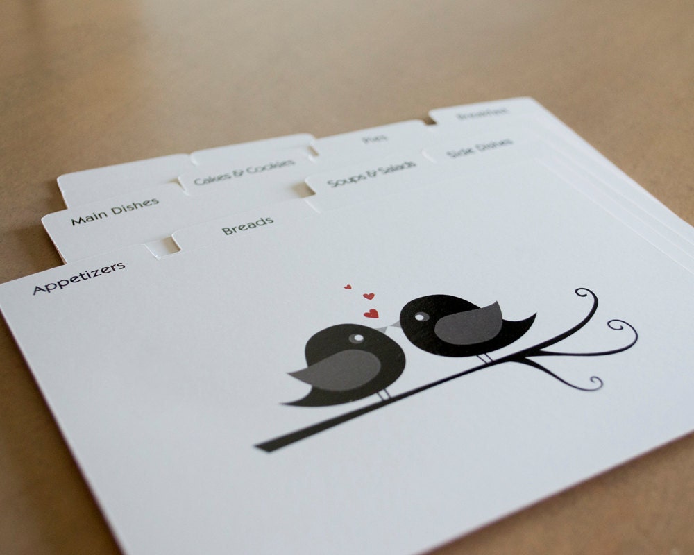 Recipe Box - Engraved Lovebirds