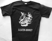 Sleater Kinney  T shirt screen print  short sleeve black olympa riot grrrl heavens to betsy excuse 17