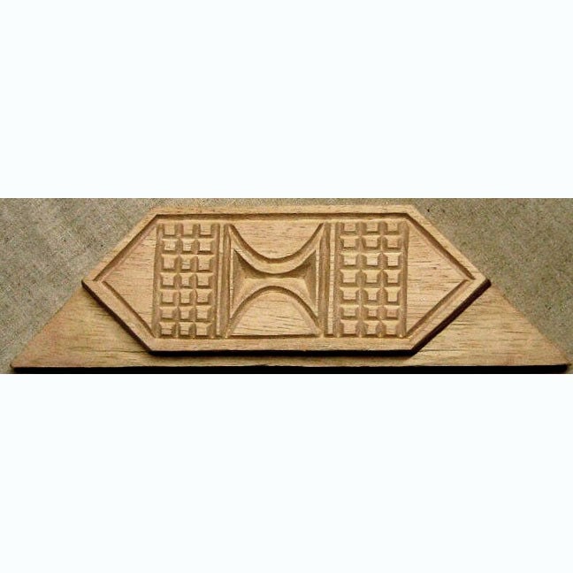 Oshiwa Carved Wood Printing Stamp, Tribal Design, 9.25''x 2.5'', Item 25-1-114